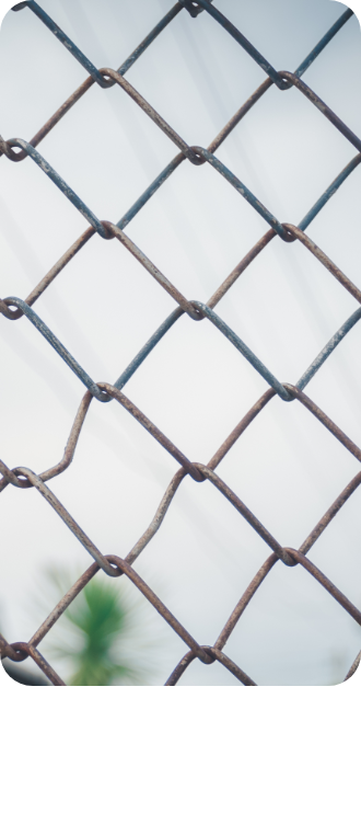 Chain link fence.