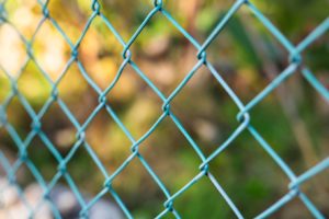 Colored chain link fences.